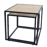 thumbnail of 2er-Set Beistelltisch HWC-N88, Kaffeetisch Wohnzimmertisch Loungetisch, Geflecht Rattan-Optik