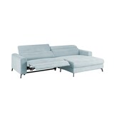 thumbnail of KAWOLA Sofa LAISKA Ecksofa Relaxfunktion teilmotorisch Cord hellblau Longchair rechts