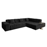 thumbnail of KAWOLA Sofa NEVADA Ecksofa Velvet schwarz Recamiere rechts