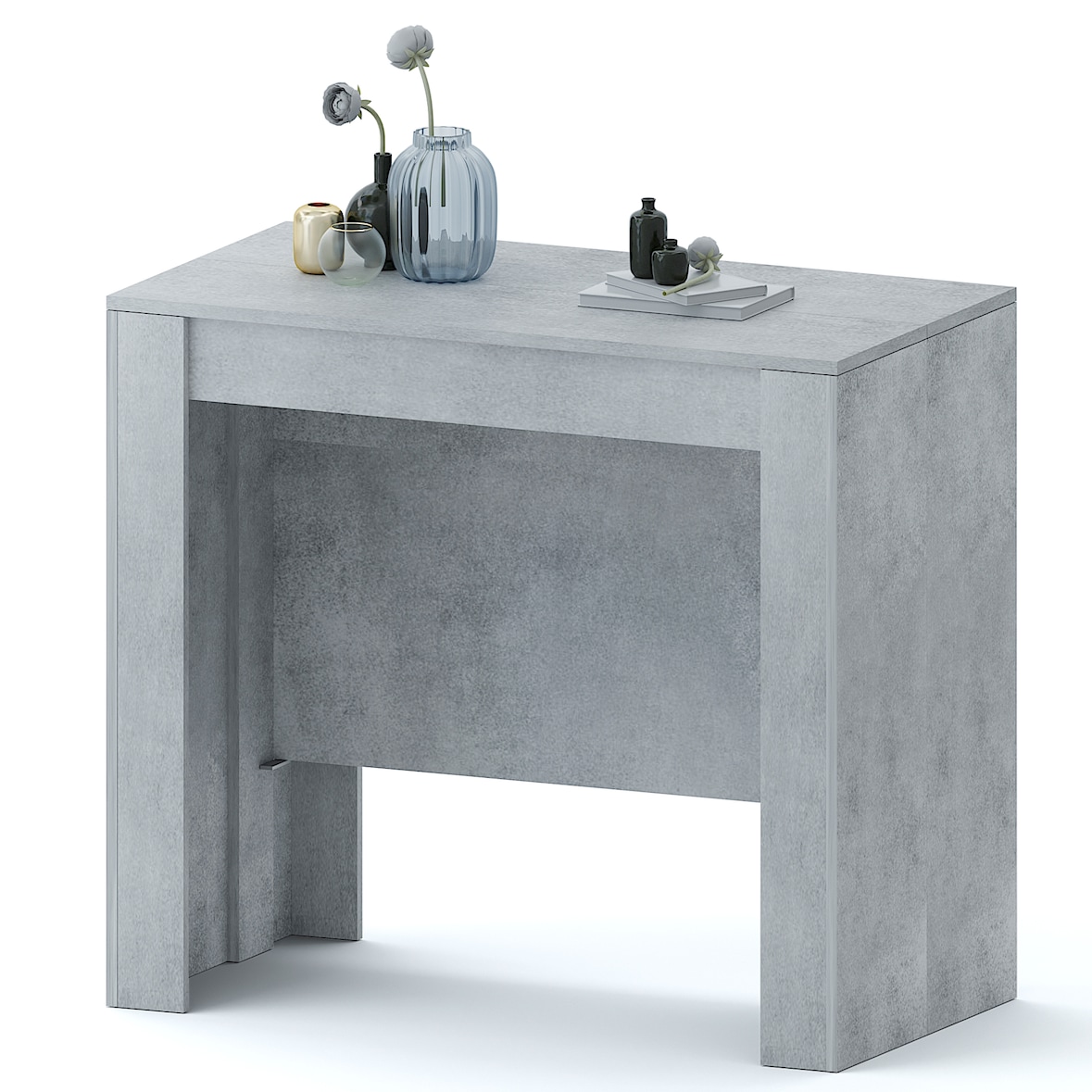 Tavolo Consolle Allungabile 3 Metri 14 Posti Salvaspazio Multiposizione Design Moderno Elegante Consolle Per Casa Ufficio 78 x 51 x 90 cm Grigio
