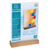 thumbnail of Exacompta 84258D 10x Tischaufsteller mit Holzsockel A4 Hochformat - Kristall