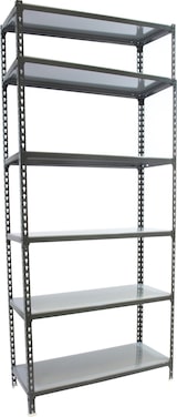 thumbnail of SimonRack Estantería Metálica, 2500x1100x400 mm, 6 Alturas, Bandeja Metal, 200 kg de Punto Flexión, Antracita/Galva - Simonclick