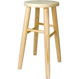 thumbnail of Banqueta de Madeira, Banco de Madeira Natural Não Tratada com Apoio para os Pés (Redondo - 47x24cm)