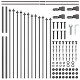 thumbnail of vidaXL Gartenzaun 4 pcs Grau 170 x 140 cm Pulverbeschichteter Stahl