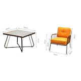 thumbnail of METRO PROFESSIONAL Outdoor Sofa Lounge-Set 3-tlg., Stahl/Polyester, 2 Sessel, 1 Tisch, gelb/gold