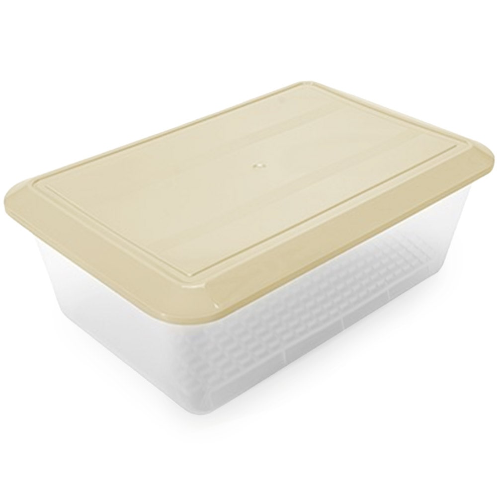 Pack 12 Bandeja para descongelar alimentos 6,5l (Tapa Beige) - Sin BPAs. Hostelería, restaurantes, cocinas…