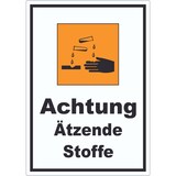 thumbnail of Aufkleber Gefahrensymbol ätzend A9 (37x52mm)