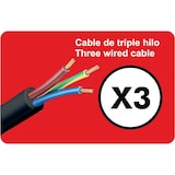 thumbnail of Alargador eléctrico de 10 metros, Negro, Protección para niños, Potencia màxima 3.500W, 250V, 3 cables de 1,5mm2, Toma de tierra