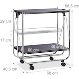 thumbnail of Helloshop26 - Carrinho de cozinha dobrável com rodinhas 2 níveis metal preto 13_0000890_2