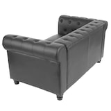 thumbnail of Luxe 2-zits bank loungebank Chesterfield kunstleer 160cm ~ ronde poten, zwart