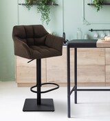 thumbnail of CHEFGASTRO 2er Set Barhocker PHILADELPHIA Stoff Schwarz HxBxT 88x64x45cm Stoff Braun Barstuhl