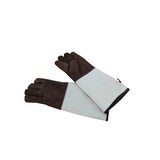 thumbnail of Schneider - Leder Backhandschuhe 5-Finger, 450 mm, braun, mit Stulpe grau