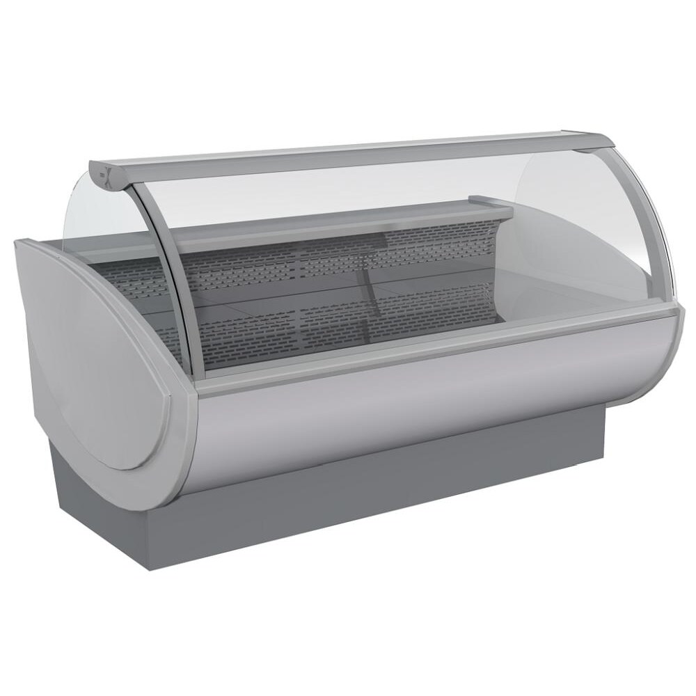 KBS Frischwarentheke 1955x1148x1200 mm mit Maschine und Seitenteilen grau 230 V