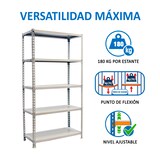 thumbnail of SimonRack Metallregal, 2000x1000x500 mm, 5 Ebenen, Metallboden, 180 kg Biegepunkt, Schutzhülle enthalten, Weiss - Simonclick