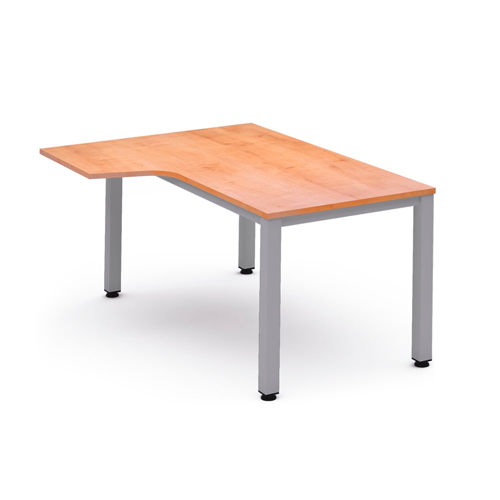 Rocada mesa de oficina serie executive con forma de l izquierda 160x120 aluminio/roble