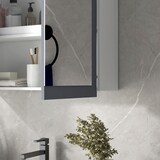 thumbnail of kleankin Armário de Casa de Banho com Espelho 2 Portas e Prateleiras Ajustáveis 69x17x75,5 cm Branco e Cinza