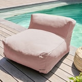 thumbnail of Sofá de esquina modular, 1 sillón, 2 ángulos, 1 puff rosa empolvado