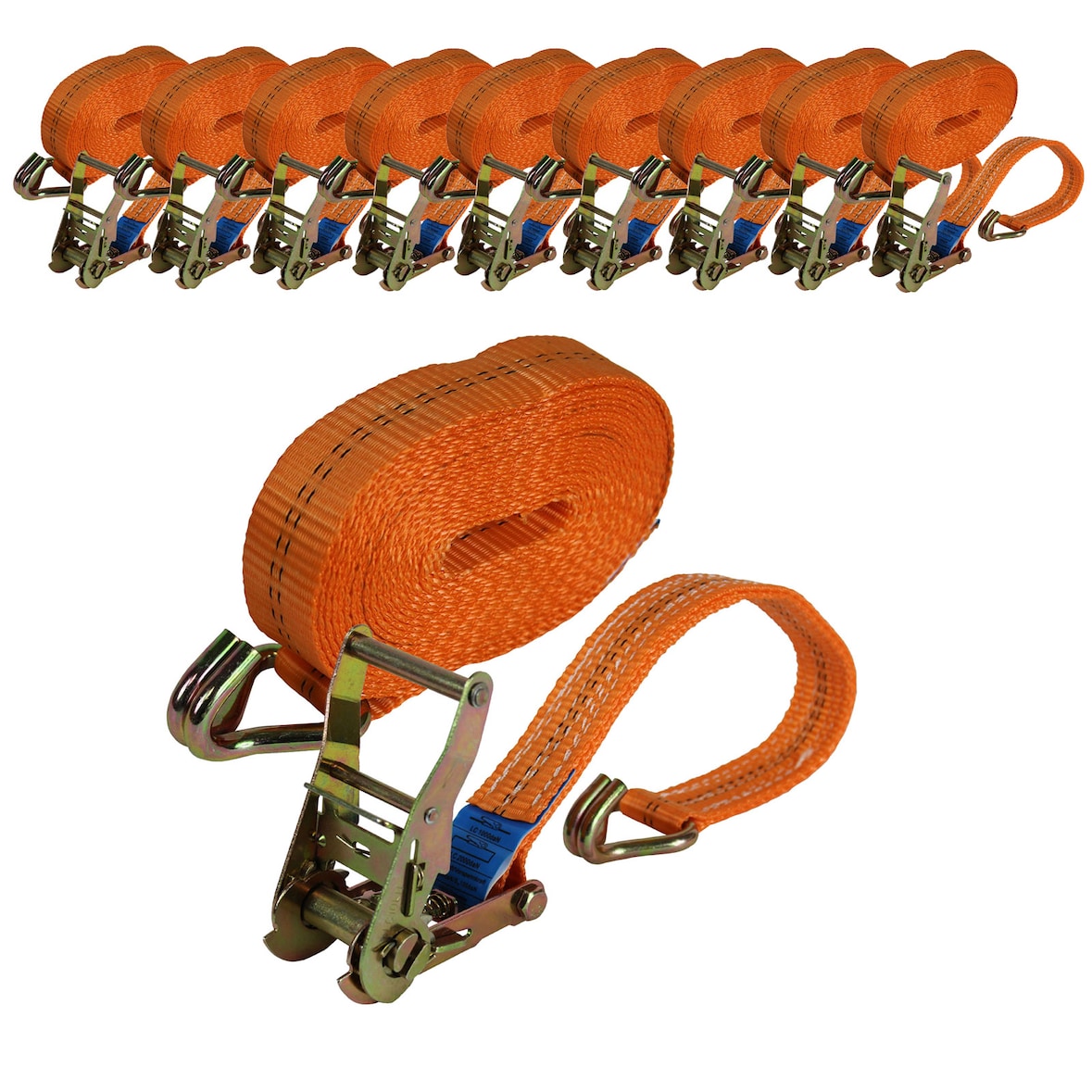 10x Profi Ratschen Spanngurt Spanngurte Zurrgurt 2-tlg 6m 2t 2to 2000kg TÜV/GS ORANGE