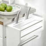 thumbnail of Ilha de Cozinha Móvel Auxiliar de Cozinha Moderno com 4 Rodas Gaveta Barra e Prateleira Ajustável 83,5x45,7x90,5 cm Branco