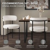 thumbnail of ML-Design – Esszimmerstühle 2er Set Weiß | Teddystoff, Rückenlehne, schwarze Metallbeine, ergonomische Küchen- & Wohnzimmerstühle