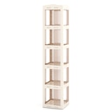 thumbnail of Helloshop26 - Bibliothèque d'angle 36,5 x 36 x 108 cm à 5 niveaux accessibilité 360° design pliable en PP blanc 20_0017733