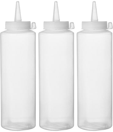 Bottiglie dosatrici - 3 pezzi, HENDI, 0,7L, Trasparente, 3 pezzi, ø70x(H)240mm
