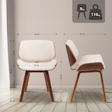 thumbnail of Chaise de salle à manger Beverley Tissu Noyer / Crème