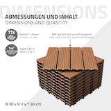 thumbnail of ECD Germany – WPC Terrassenfliesen – 30x30 cm 11 Stk.=1m² Hellbraun | geriffelt, Holzoptik, Klicksystem mit Drainage