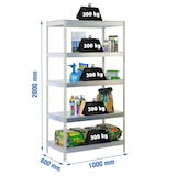 thumbnail of SimonRack Scaffale industriale, 2000x1000x600 mm, 300 kg al punto di flessione, 5 ripiani metallici, scaffale per garage, Zincato- Bricoforte