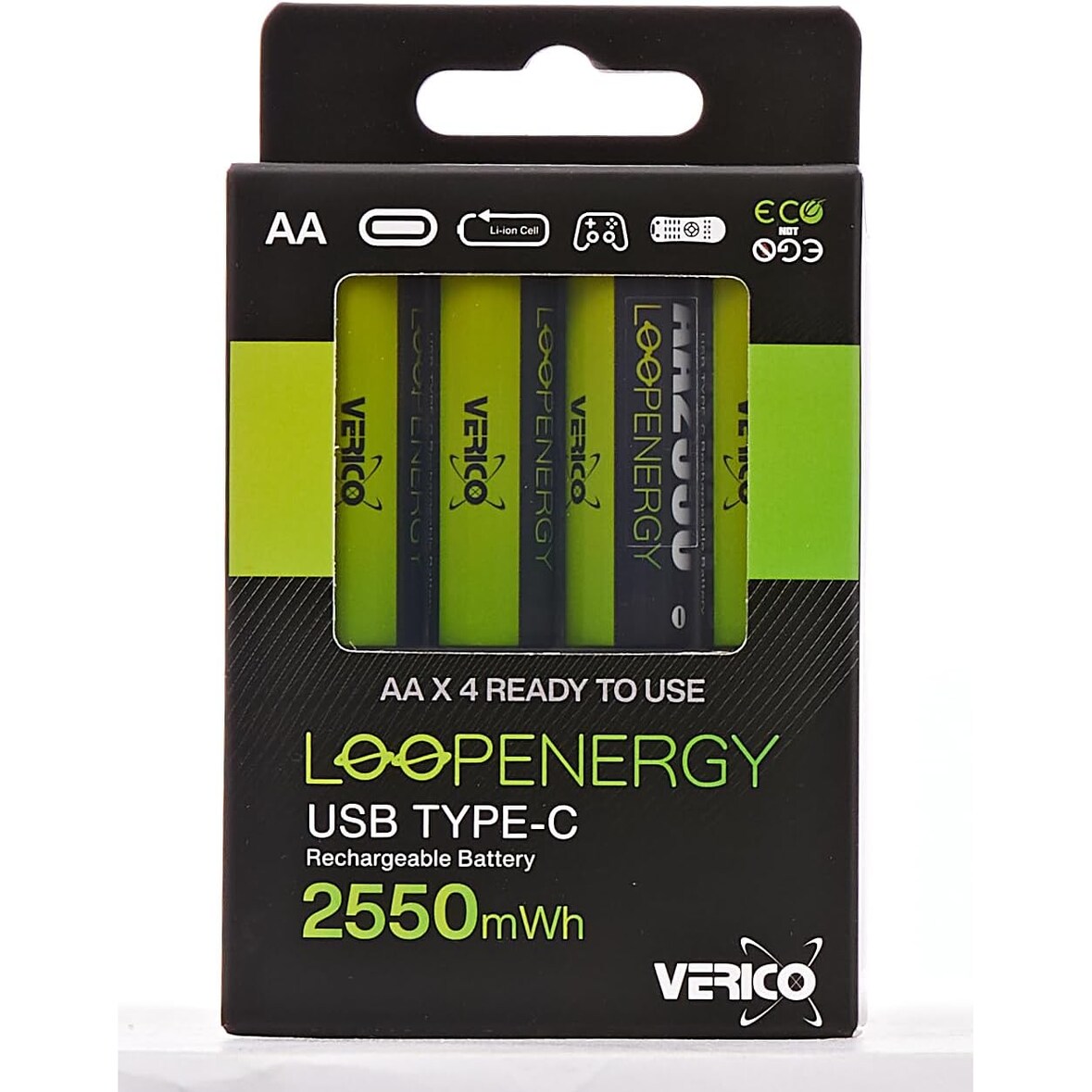 VERICO LoopEnergy Pro AA 3330 Wiederaufladbare USB-C Batterie AA 1,5V 3330mWh