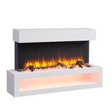 thumbnail of BALDERIA Nikos Elektrokamin, Elektrischer Wandkamin, LED Flammeneffekt, Heizung, Weiß