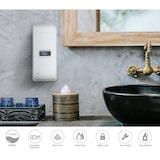 thumbnail of Automatischer Desinfektionsmittelspender, ABS Kunststoff, 12 x 12,5 x 28 cm, 1 Liter, nachfüllbar, wandmontierbar, weiß