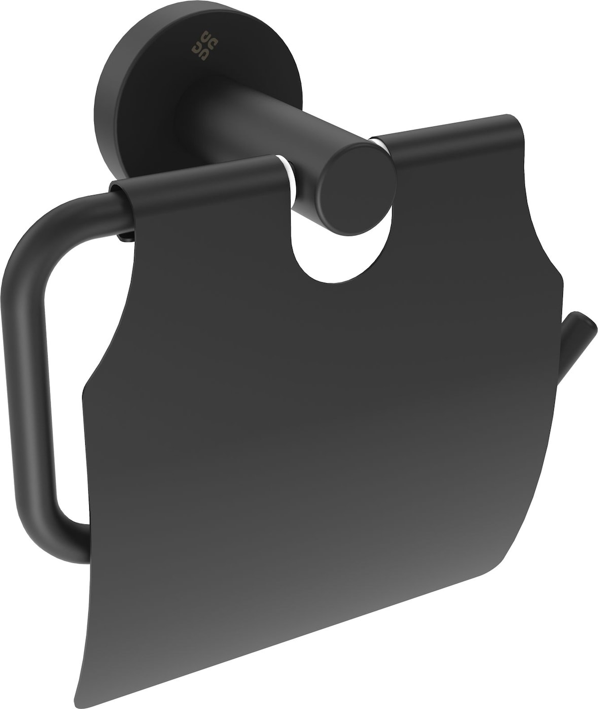 Toilettenpapierhalter Schwarz mit verdeckter Befestigung