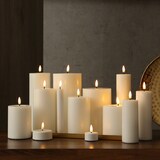 thumbnail of LED Stabkerzen Mia Tafelkerzen Echtwachs flackernd H: 24cm creme 2Stk