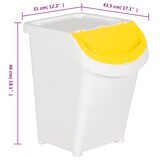 thumbnail of DELUKE® 3er Set Abfallbehälter mit Deckeln 3x40L Stapelmülleimer Abfalleimer Küche Mülleimer 3 Fächer Müllbehälter Kücheneimer 120L, Weiß