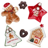 thumbnail of 4tlg Keksteller Set Patisserie Weihnachten Tanne Stern Lebkuchenmann Haus Snack