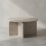 thumbnail of Couchtisch 60x60x33 cm Sandfarben Sofatisch in Stein-Optik Modern, Design Wohnzimmertisch Rund, Loungetisch Beige, Kaffeetisch Beistelltisch