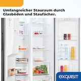 thumbnail of Exquisit Side by Side, 513 Liter, Standgerät, 513 Liter, LED-Beleuchtung, No-Frost, Schnellgefrieren, SBS5520-CF-040E inoxlook-az