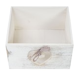 thumbnail of Cassettiera Forli, mobile, 4 cassetti con cuori 70x29x25cm, look shabby, vintage ~ bianco