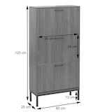 thumbnail of Schuhkipper HWC-P48, Schuhregal Schuhschrank, 3 Kippfächer Ablage MDF Melamin 125x60x25cm ~ Walnuss-Optik