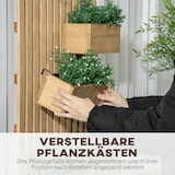 Verstellbare Pflanzkästen sind zu sehen.