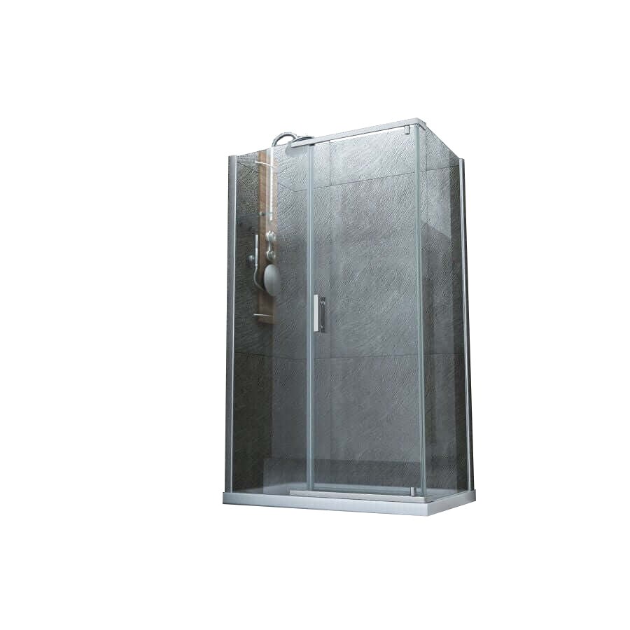 Box Doccia Anta Battente Interna Esterna Cristallo Trasparente 8mm H195 - Gemini - 80x100