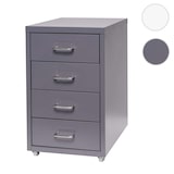 thumbnail of Rollcontainer Housten | HxBxT 48x28x41cm | 4 Schubladen | Weiß | Schubladenschrank Stahlschrank Büroschrank