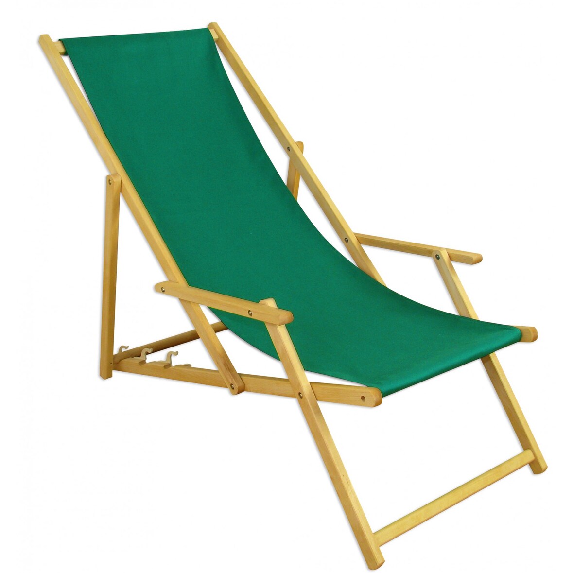 Liegestuhl Gartenliege grün Sonnenliege Strandliege Holz Deckchair Gartenmöbel Buche 10-304 N
