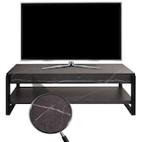 thumbnail of TV-Rack HWC-L53, Fernsehtisch Lowboard TV-Tisch, Metall 42x120x44cm ~ Marmor-Optik grau
