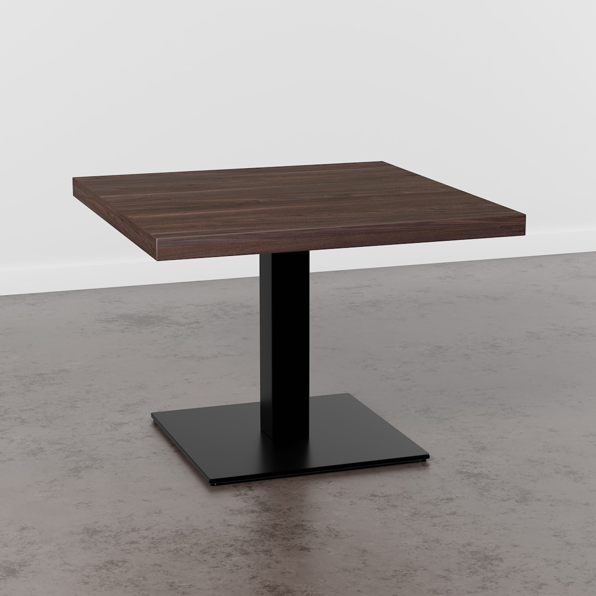 Gastro Loungetisch 70x70 cm | D4409 OV Walnussbraun | Gusseisengestell | 45 cm Höhe