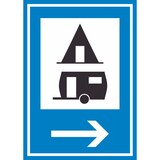 thumbnail of Campingplatz rechts Schild A0 Rückseite selbstklebend