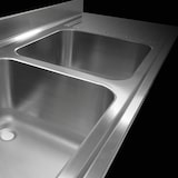 thumbnail of Fregadero Industrial dos senos y dos escurridores INOX de gran capacidad 1800x600x250mm