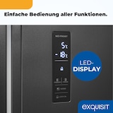 thumbnail of Exquisit Side-by-Side-Kühlschrank, Kühl-Gefrierkombination, NoFrost, 442 Liter, Schnellgefrieren, Alarm, 4-Sterne-Gefrieren, SBS546-040E inoxlook-az