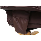 thumbnail of Relaxsessel M56, Fernsehsessel TV-Sessel mit Hocker Ottomane, Kunstleder Eukalyptus Holz FSC®-zertifiziert ~ rot-braun